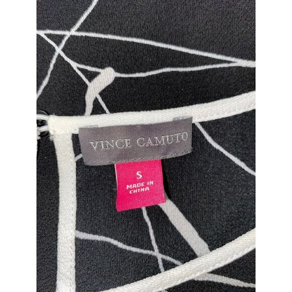 Vince Camuto size Small GUC Women’s Black White Thin Blouse Top Sleeve Cutout - Picture 8 of 11